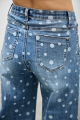 Saige Wide Leg Polka Dot Jean