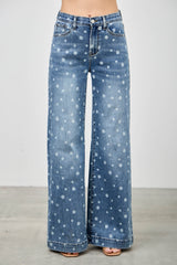 Saige Wide Leg Polka Dot Jean