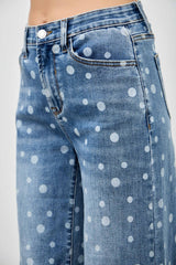 Saige Wide Leg Polka Dot Jean