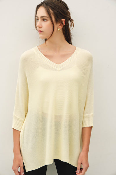 Rayna Lightweight Sweater - Pale Yellow