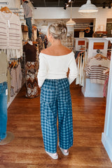 Checkered Patchwork Denim