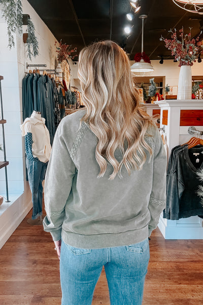 Patchwork Mineral Washed Sweatshirt