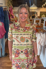 Alden Mini Dress - Green Mix