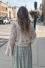 Tie Lace Kimono - Natural
