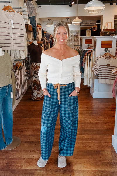 Checkered Patchwork Denim