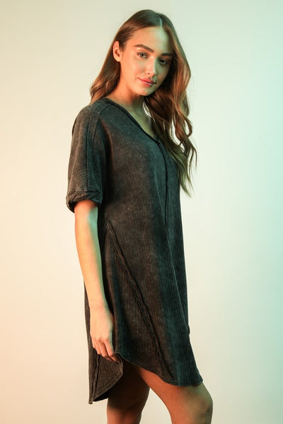 Gia Mineral Washed Dress - Black
