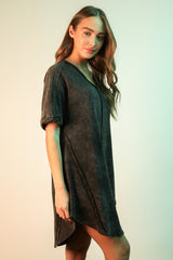 Gia Mineral Washed Dress - Black
