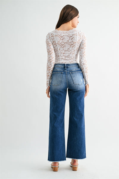 Mica Wide Leg Pearl Embellishment