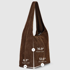 Palermo Italian Genuine Suede Hobo Bag - Chocolate Suede