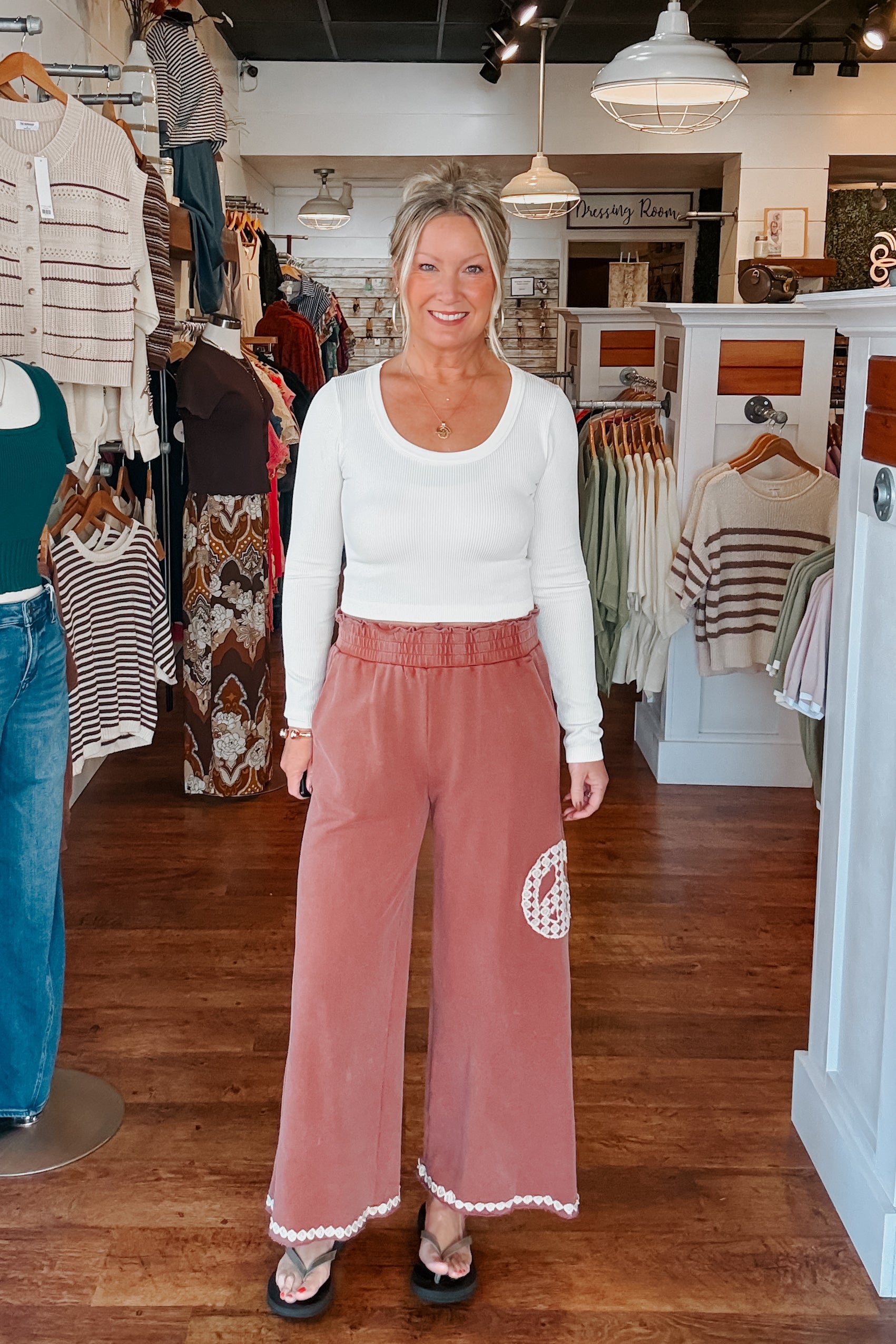 Peace Pants - Red Brown