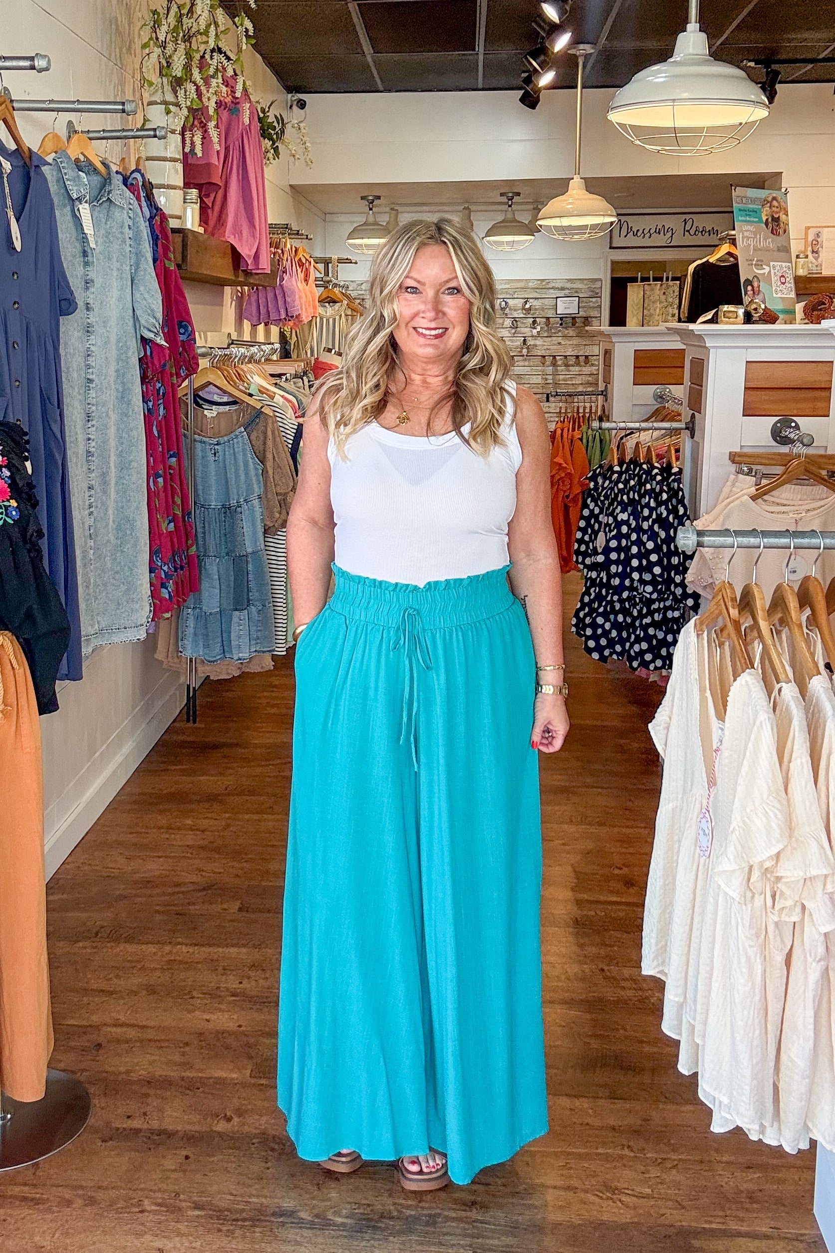 Hollis Palazzo Pants - Teal