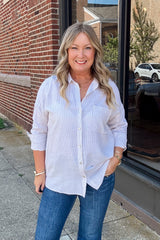 Blaire Button Down Top - Light Taupe