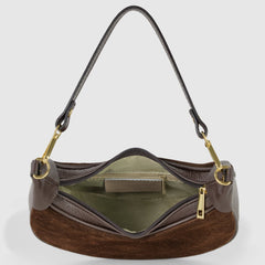 Arezzo Genuine Suede Shoulder Bag - Chocolate Suede
