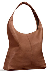 Siena Italian Full-Grain Leather Hobo Bag - Camel Brown