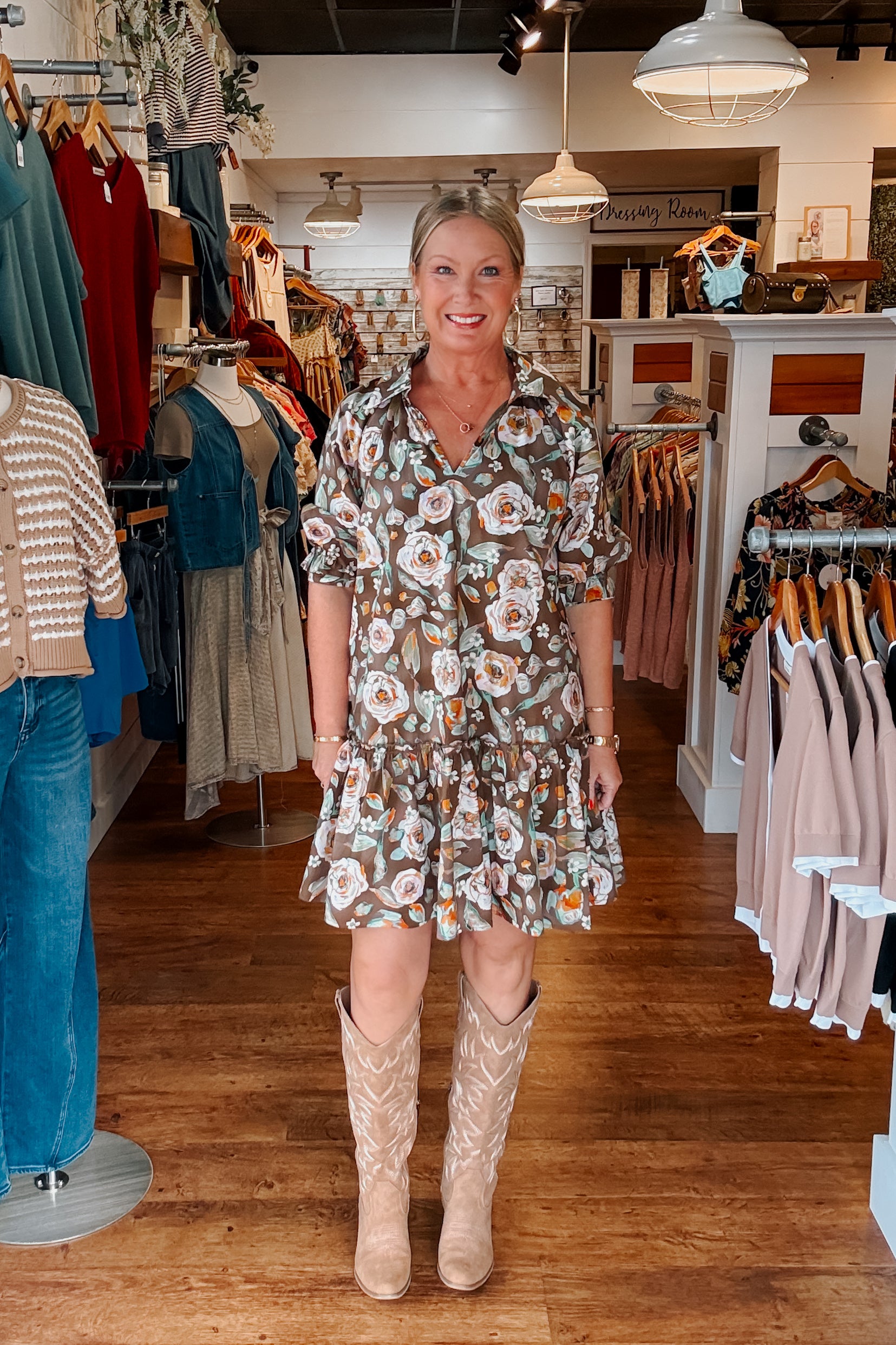 Floral shirt dress