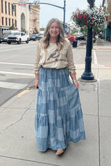 Jaded Gypsy Patchwork Skies Ruffle Skirt