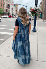 Jaded Gypsy Patchwork Skies Hooded Vest Duster