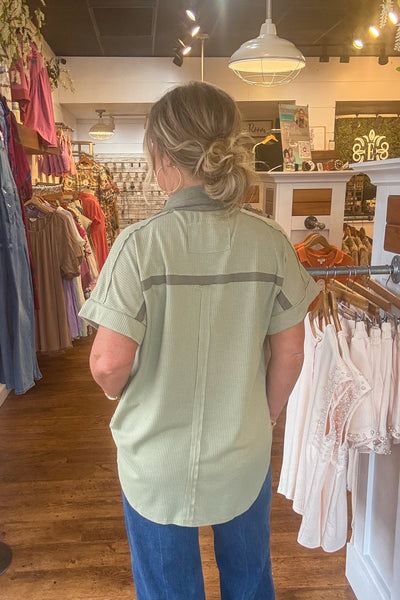 Darcy Button Down Top - Green