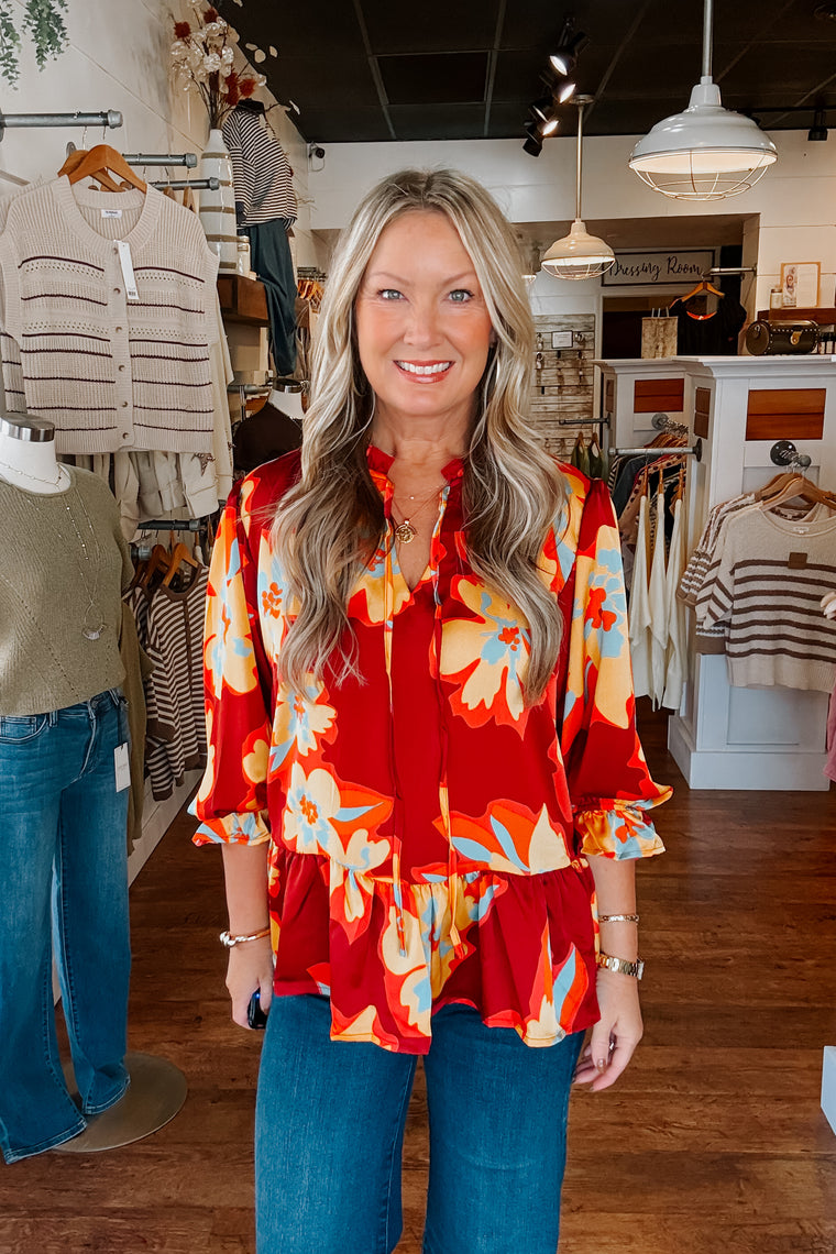 Leah Floral Top