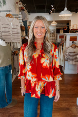 Leah Floral Top