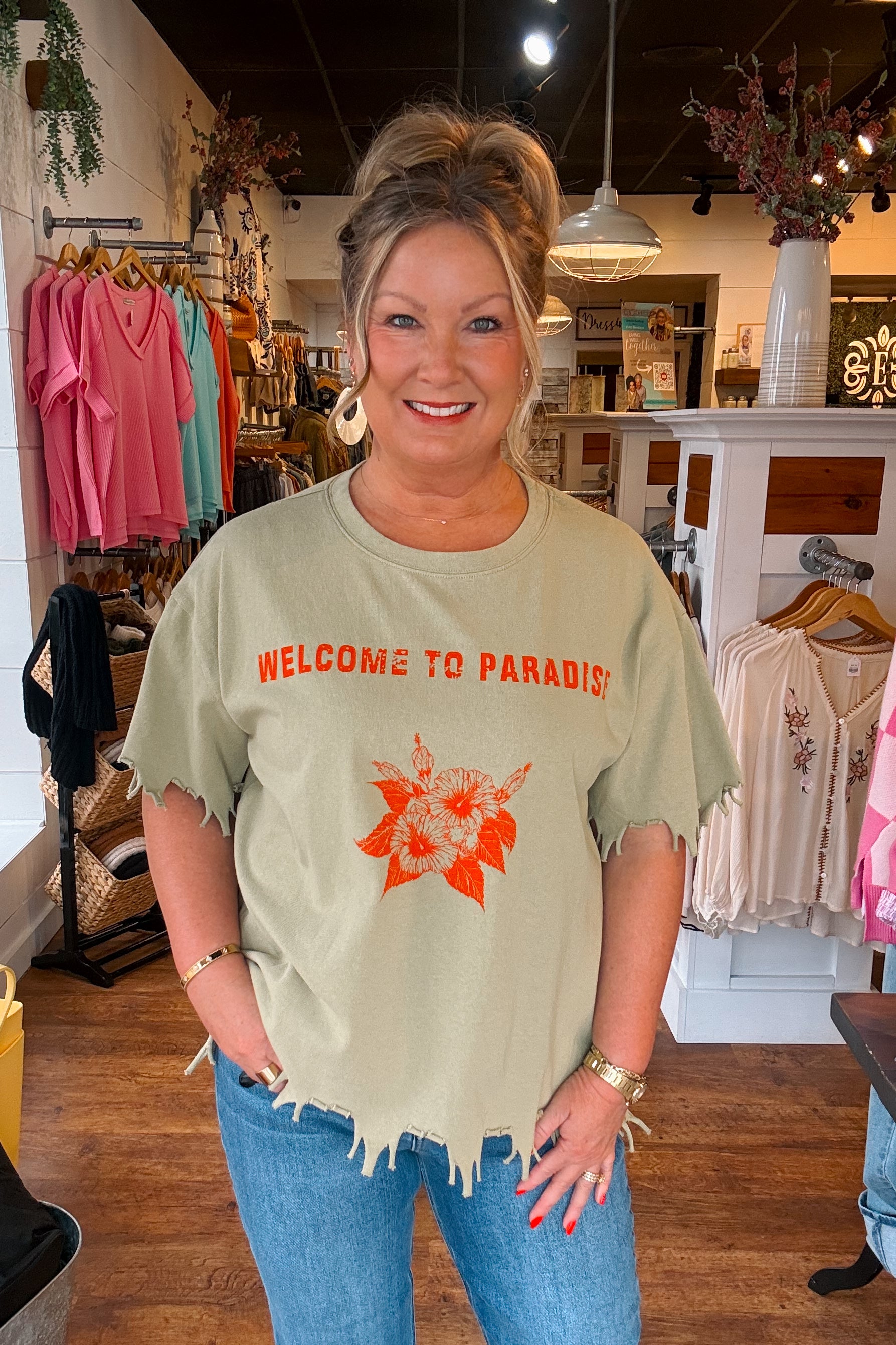 Genesis Distressed Tee - Dusty Sage