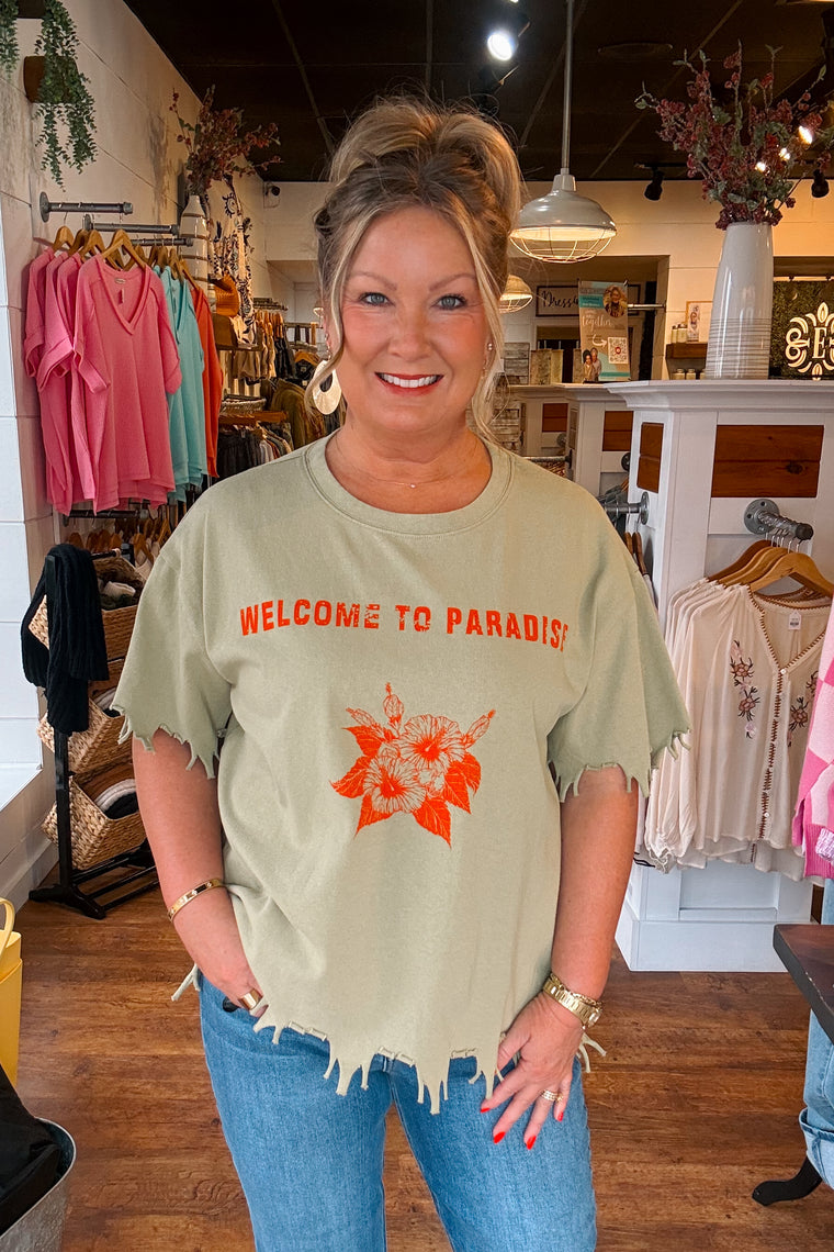 Genesis Distressed Tee - Dusty Sage