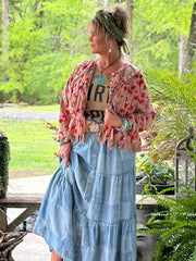 Jaded Gypsy Patchwork Skies Ruffle Skirt