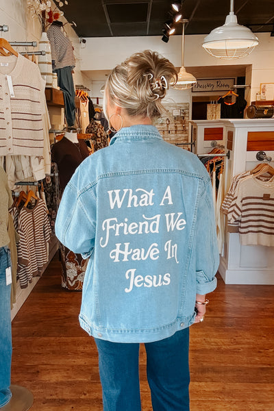 What a Friend In Jesus Denim Jacket