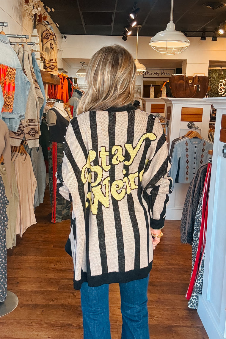 Stay Weird Oversized Cardigan