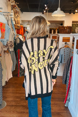 Stay Weird Oversized Cardigan