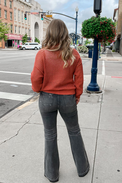 Judy Blue Mid Rise Release Hem Flare