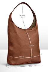 Siena Italian Full-Grain Leather Hobo Bag - Camel Brown