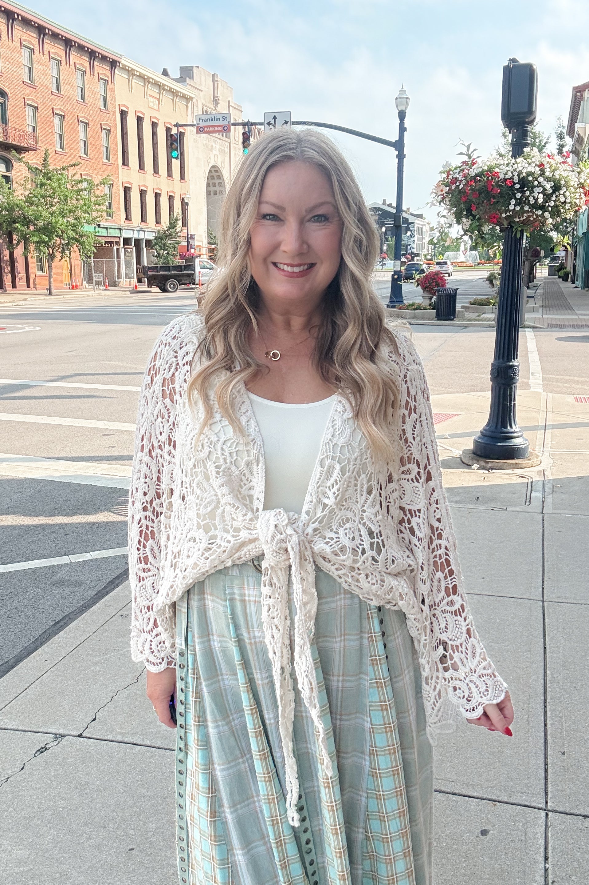 Tie Lace Kimono - Natural