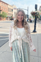 Tie Lace Kimono - Natural