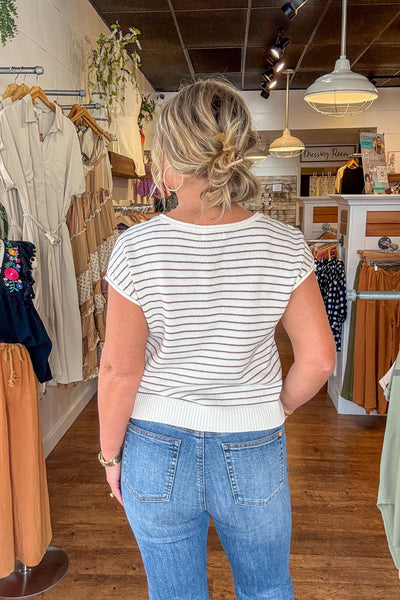 Lola Striped Cardigan - Brown