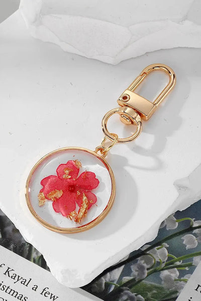Red Flower Key Chain