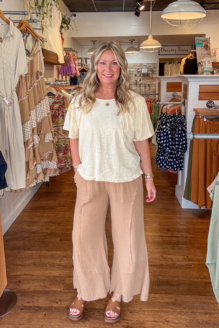 Salem Gauze Pants - Latte