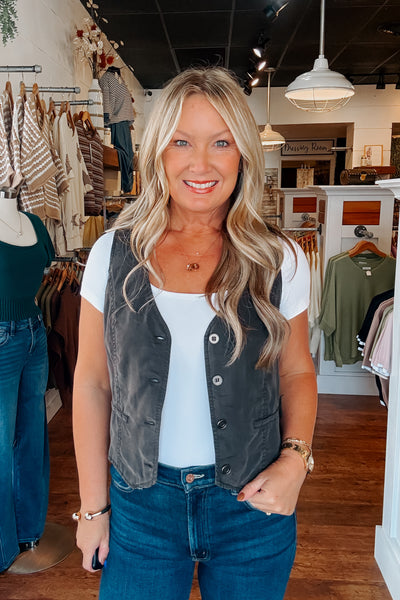 Shay Tencel Vest - Charcoal