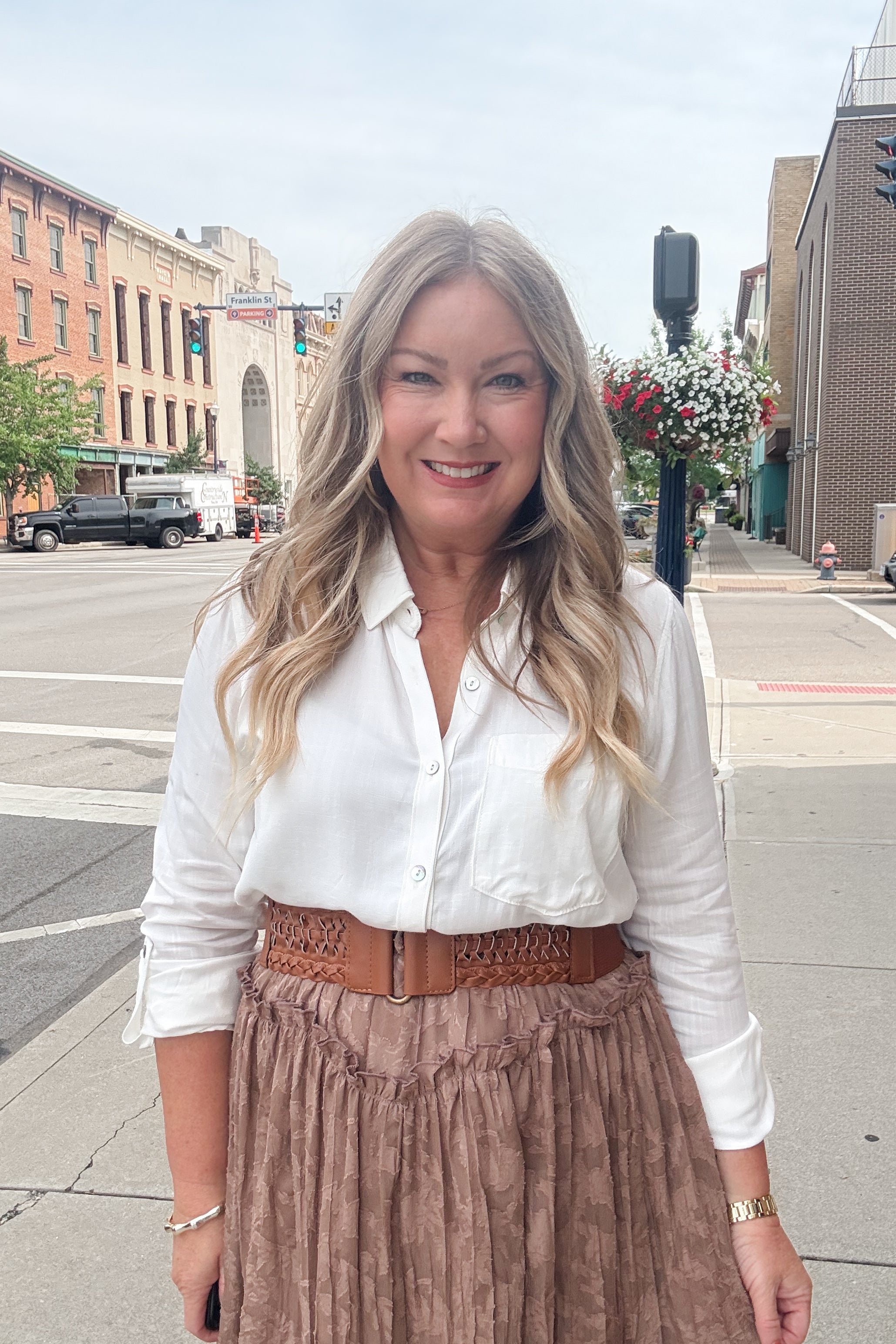 Ivanna White Button Down Top