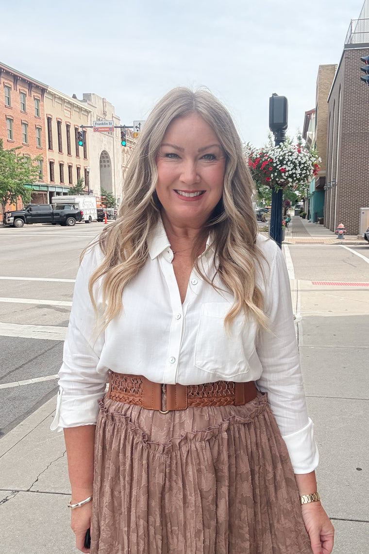 Ivanna White Button Down Top
