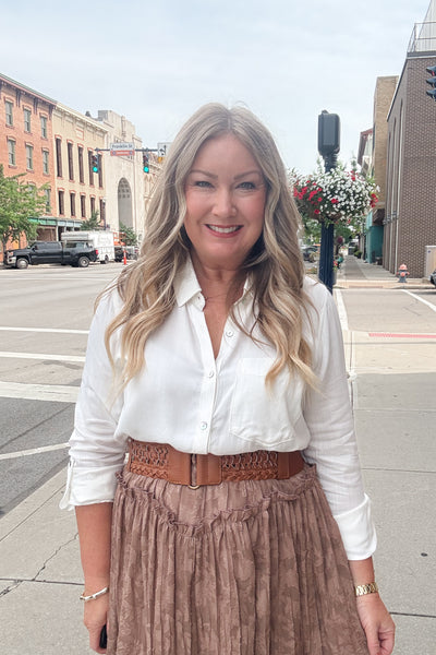 Ivanna White Button Down Top