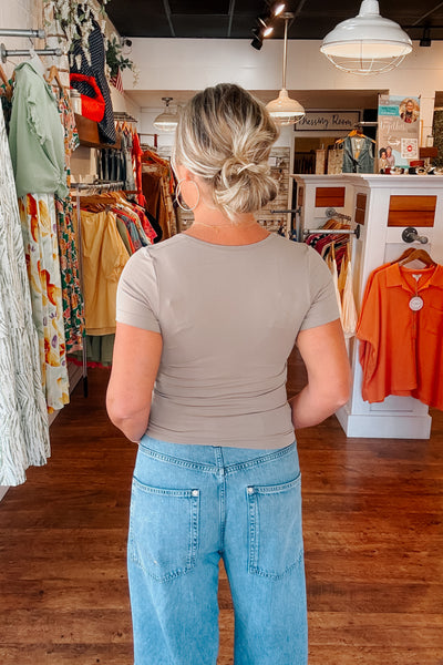 Seamless Scoop Neck Top - Light Mocha