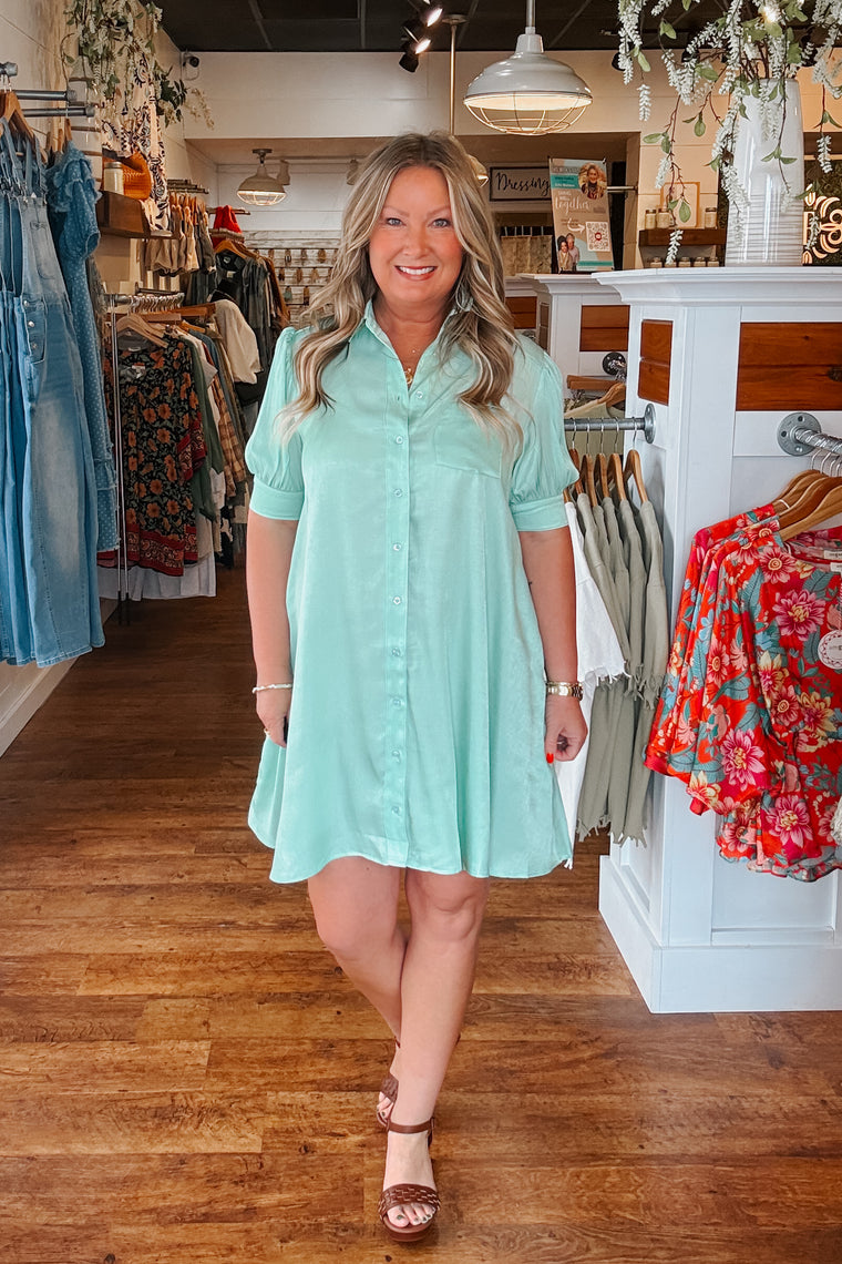 Selah Shirt Dress - Pistachio