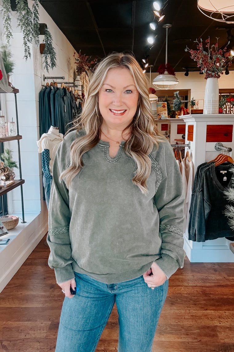 Patchwork Mineral Washed Sweatshirt