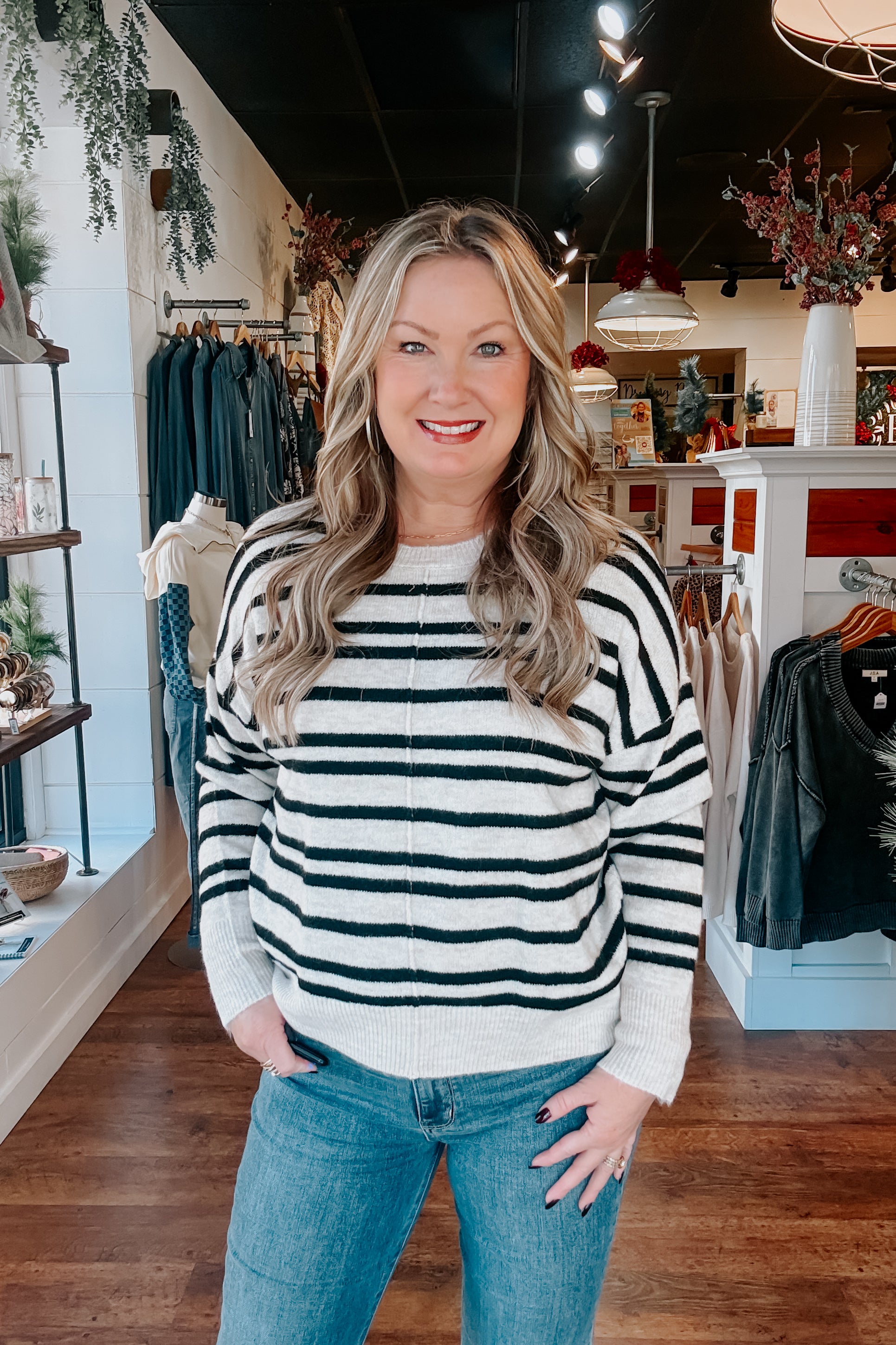 Noah Striped Sweater - Cream