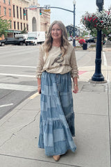 Jaded Gypsy Patchwork Skies Ruffle Skirt