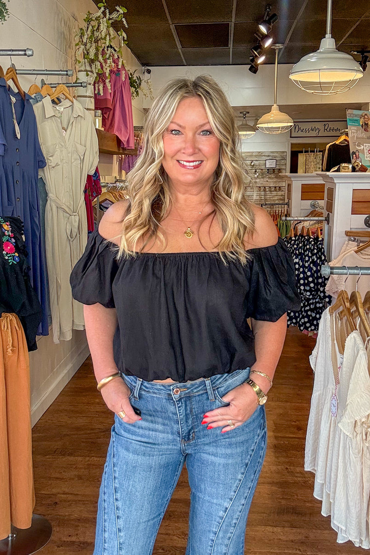 Freya Off Shoulder Top - Black