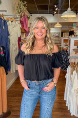 Freya Off Shoulder Top - Black