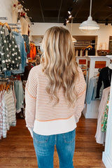 Kasey Striped Pullover - Taupe