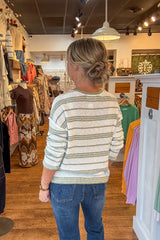 Tinsley Striped Pullover -Lime